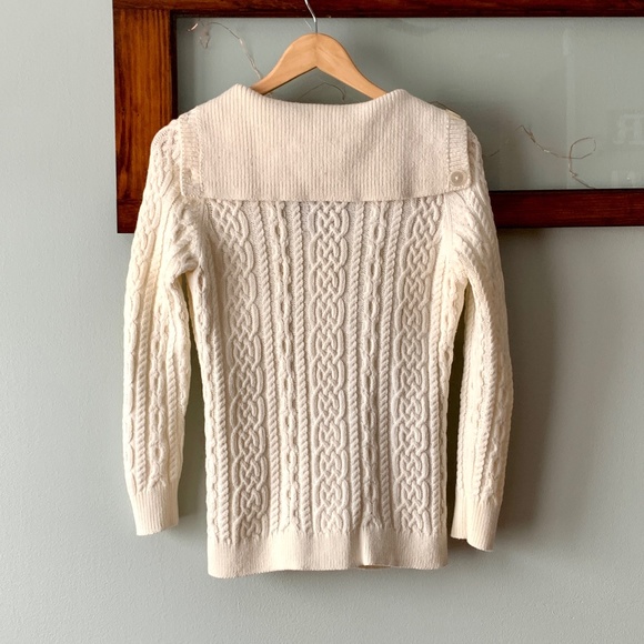Soft Ivory Cable Knit Cardigan, Small Petite - Picture 16 of 16